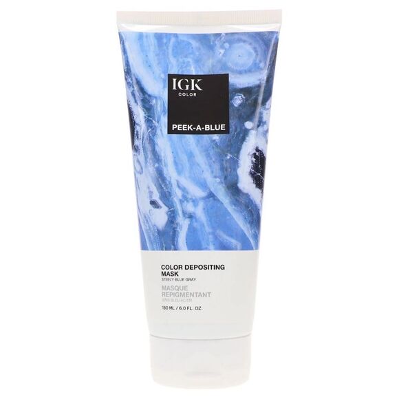 IGK Color Depositing Hair Mask Peek-A-Blue (Steely Blue Gray) 6 oz Sealed NEW - Picture 1 of 8